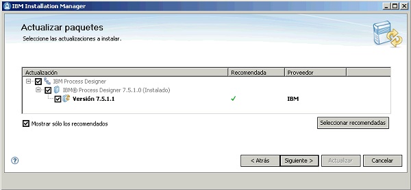 IBM Installation Manager - Aviso de desinstalación del IBM Process Designer anterior