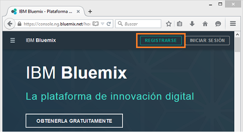 Crear una cuenta de IBM Bluemix